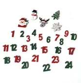 Kalendarze - Elementy drewniane do kalendarza adwentowego 29szt - miniaturka - grafika 1