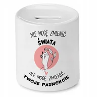 Skarbonki - SKARBONKA KOSMETYCZKI NIE MOGĘ ZMIENIĆ ŚWIATA z Nadrukiem ze Zdjęciem - miniaturka - grafika 1