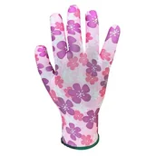 Rękawice robocze - Rękawice ogrodowe rękawiczki ochronne poliester, wzór kwiatki, rozmiar 8" VERTO 97H147 - miniaturka - grafika 1