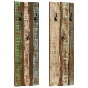 shumee Wieszaki ścienne 2 szt. 36x3x110 cm lite drewno z odzysku - Wieszaki i stojaki - miniaturka - grafika 1