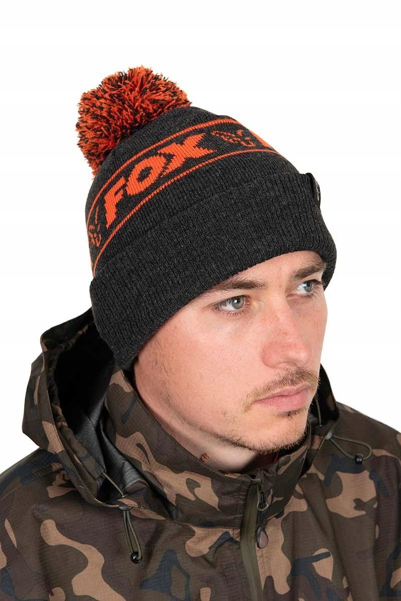 FOX Collection Bobble Hat Black Orange - czapka zimowa