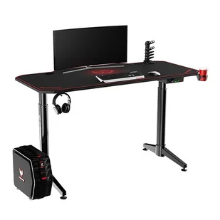 ULTRADESK Biurko dla gracza LEVEL RED, 140x66cm, 72-124cm, elektrycznie regulowana wysokość - Biurka gamingowe - miniaturka - grafika 4