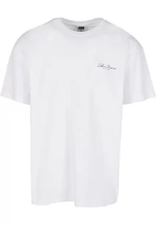 Koszulki męskie - Urban Classics Męski t-shirt z logo Small Scribt Logo Tee, biały, XXL, biały, XXL - grafika 1