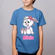 Koszulki dla dziewczynek - Koszulka wielkanocna (imię) - zajączek - miniaturka - grafika 1