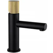 Baterie umywalkowe - Mexen Elba One bateria umywalkowa, czarna/złota - miniaturka - grafika 1