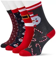 Skarpetki damskie - ONLY Skarpety damskie, Urban Red/Pattern:4-PACK XMAS, rozmiar uniwersalny - miniaturka - grafika 1