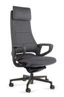 Fotele i krzesła biurowe - Krzesło biurowe Virgo - HL-8 Skóra Naturalna Szara - miniaturka - grafika 1