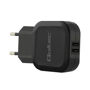 Qoltec Ładowarka sieciowa 12W | 5V | 2.4A | 2xUSB AZQOLUL00050185 - Ładowarki do telefonów - miniaturka - grafika 1