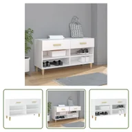 Szafki na buty - The Living Store Szafka na buty biała 102x35x55 cm Materiał drewnopochodny - miniaturka - grafika 1