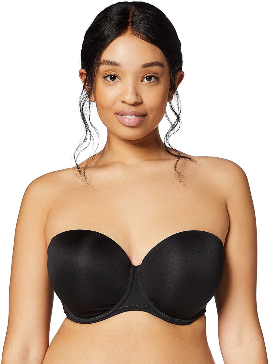 IRIS & LILLY Women's Microfiber Biustonosz Stanik Odpinane ramiączka Beżowy 70 DD