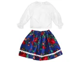 Dresy i komplety dla dziewczynek - ZESTAW KRAKOWIANKA BIAŁO-GRANATOWY 116-128 2el - miniaturka - grafika 1