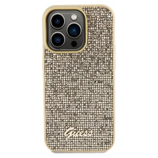 Etui Guess GUHCP14LPMSDGSD Apple iPhone 14 Pro hardcase Disco Metal Script złoty/gold - Etui i futerały do telefonów - miniaturka - grafika 4