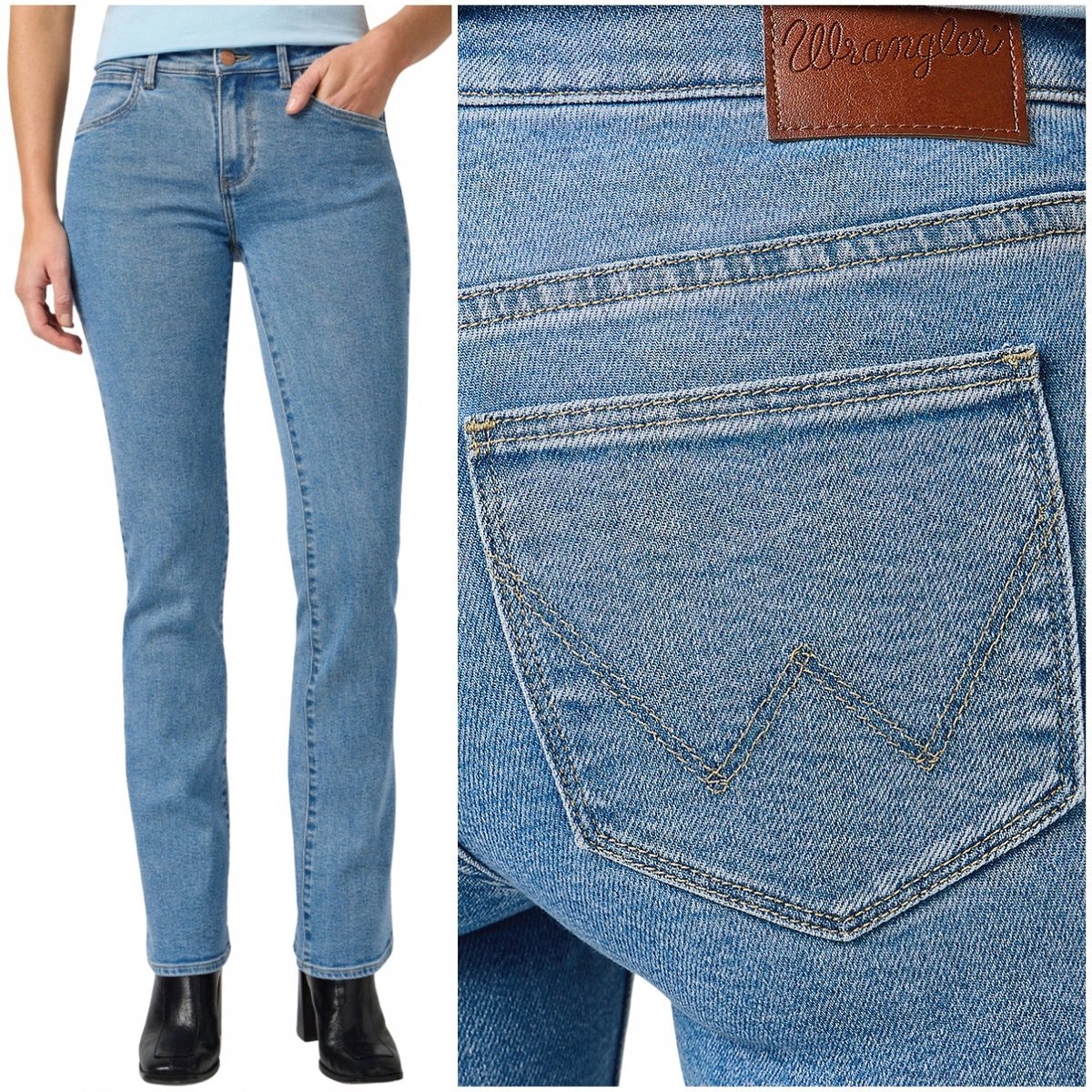 Wrangler BOOTCUT Stonewash rozszerzane damskie spodnie jeansowe W30 L32