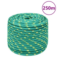 Pasmanteria - vidaXL Linka żeglarska, zielona, 14 mm, 250 m, polipropylen - miniaturka - grafika 1