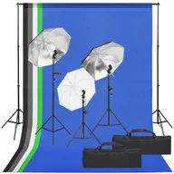 Lampy studyjne - Vidaxl Fotograficzny Zestaw Studyjny Z Lampami I Tłami - miniaturka - grafika 1