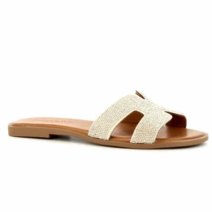 Srebrne klapki damskie CARINII - Carinii - Klapki i japonki damskie - miniaturka - grafika 1