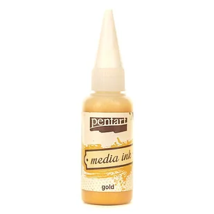 Tusz Media Ink 20 ml - gold - Decoupage - miniaturka - grafika 1