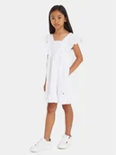 Sukienki i spódniczki dla dziewczynek - Tommy Hilfiger Sukienka letnia Gingham KG0KG07930 M Biały Relaxed Fit - miniaturka - grafika 1