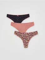 Majtki damskie - Reserved - Majtki typu stringi 3 pack - ciemnofioletowy - miniaturka - grafika 1