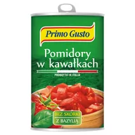 Koncentraty warzywne, przeciery - Primo Gusto - Pomidory w kawałkach bez skórki z bazylią - miniaturka - grafika 1