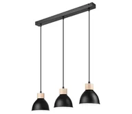 Lampy sufitowe - Żyrandol na lince NICO 3xE27/60W/230V czarny - miniaturka - grafika 1