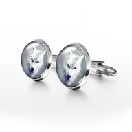 Spinki do mankietów i krawatów - Biały wilk - spinki do mankietów - miniaturka - grafika 1