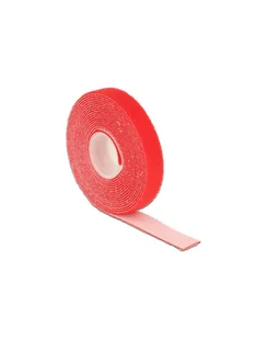 Delock organizer kabli - rzep, długość 3m x szerokość 13mm, rolka, czerwony - Kable komputerowe i do monitorów - miniaturka - grafika 1