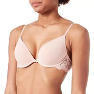 Biustonosze - women'secret Damski wspaniały biustonosz push up tiulowa mikrofibra i biała koronka, różowy, 36B, różowy, 80B - miniaturka - grafika 1