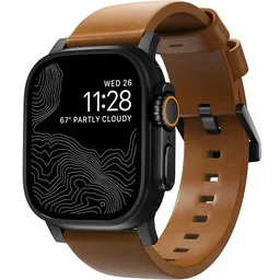 Nomad Pasek skórzany Modern Band do Apple Watch 49/46/45/44 mm, jasnobrązowo-czarny - Akcesoria do smartwatchy - miniaturka - grafika 1