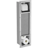 Stojaki i wieszaki na papier toaletowy - Mexen X-Wall-BP uchwyt na papier toaletowy z magazynkiem, inox - miniaturka - grafika 1