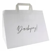 Akcesoria do pakowania - torba papierowa na ciasto 32x22x25cm DZIĘKUJEMY x1 - miniaturka - grafika 1