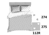 Pościel dla dzieci - Pościel 100x135 R112 biała szara serca serduszka 275D 274D - miniaturka - grafika 1