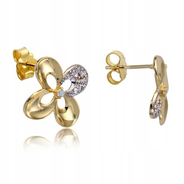 Wiosenne kwiaty kolczyki złote AG 925