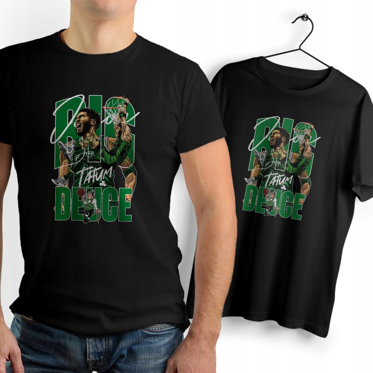 Koszulka Męska Czarna NBA T-Shirt Podkoszulek z Nadrukiem Grafika Prezent