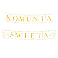 Dekoracje sali - Baner Komunijny Dekoracja Ozdobna Wisząca Girlanda Dekoracyjna Na Komunię - miniaturka - grafika 1