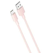 Kable USB - Xo kabel NB156 Usb - Usb-c 1,0 m 2,4A różowy - miniaturka - grafika 1