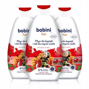 Bobini Płyn do Kąpieli Żel do Mycia dla Dzieci Malina 3x500 ml - Kosmetyki kąpielowe dla dzieci - miniaturka - grafika 1