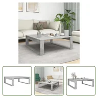 Ławy i stoliki kawowe - The Living Store stolik kawowy betonowy szary 100x100x35 cm materiał drewnopochodny - miniaturka - grafika 1