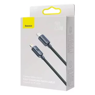 Kabel USB-C do Lightning Baseus Crystal, 20W, PD, 1.2m (czarny) - Kable USB - miniaturka - grafika 4