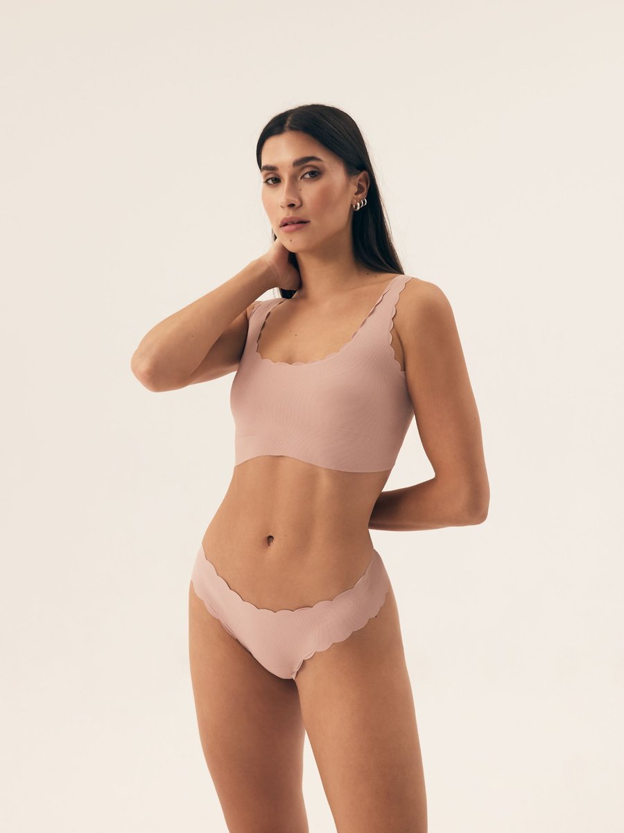 Biustonosz typu top bezszwowy Neony Henderson brudny róż L