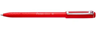 Pentel BX460-B długopis IZee, model z nasadką, metalowy klips, grubość linii 0,5 mm, 12 sztuk, czerwony - Długopisy - miniaturka - grafika 1