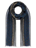 Apaszki i szaliki damskie - Szalik z małym wzorem miękki paisley oliwkowy Passigatti - miniaturka - grafika 1