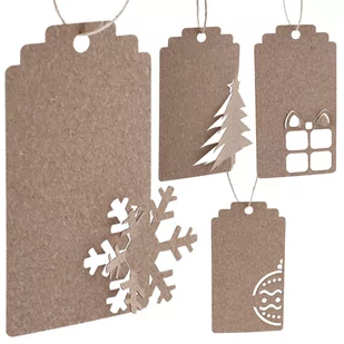 Bileciki Do Prezentów Papier Eko 16szt - Ozdoby bożonarodzeniowe - miniaturka - grafika 1