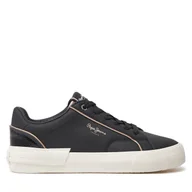 Sneakersy damskie - Sneakersy Pepe Jeans PLS31580 Czarny - miniaturka - grafika 1