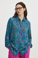 Koszule damskie - Medicine koszula damska kolor turkusowy regular z kołnierzykiem klasycznym - miniaturka - grafika 1