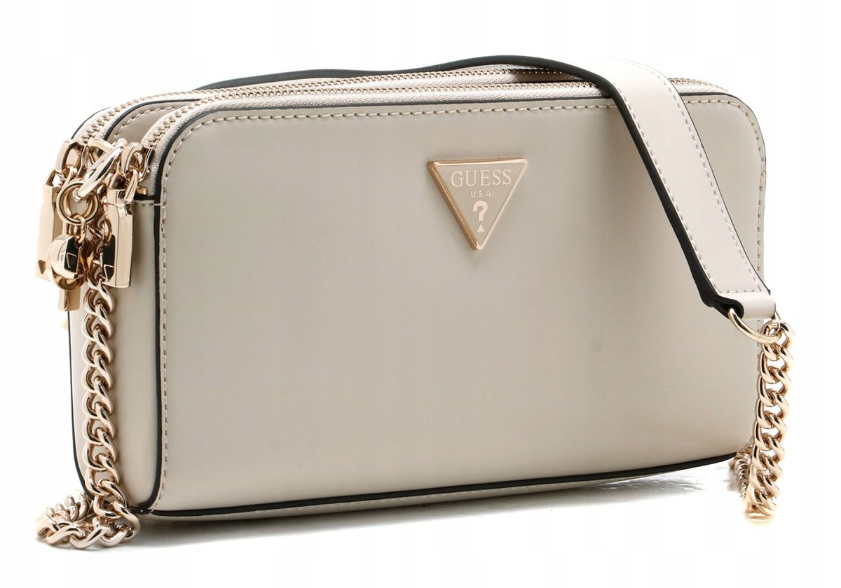 GUESS TOREBKA DAMSKA BEŻOWA KLASYCZNA MAŁA Z LOGO 14x23x5cm 1GŁA