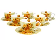 Filiżanki - Filiżanki do  kawy i herbaty porcelanowe ze spodkami DUO Sunflowers Vincent Van Gogh 280 ml 6 szt - miniaturka - grafika 1