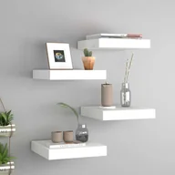 Półki do salonu - vidaXL vidaXL Półki ścienne, 4 szt., białe, 23 x 23,5 x 3,8 cm, MDF - miniaturka - grafika 1