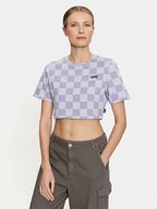 Koszulki i topy damskie - Vans T-Shirt Checker Crew Crop Ii VN000GB5 Granatowy Regular Fit - miniaturka - grafika 1