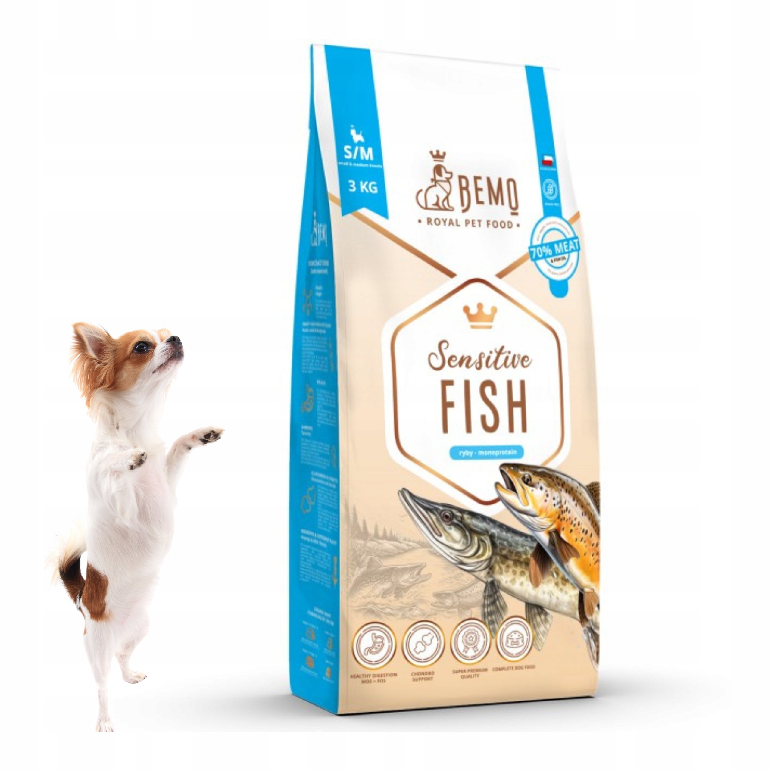 Karma dla psa sucha Bemo Sensitive Fish 3 kg Małe Średnie Rasy Ryba